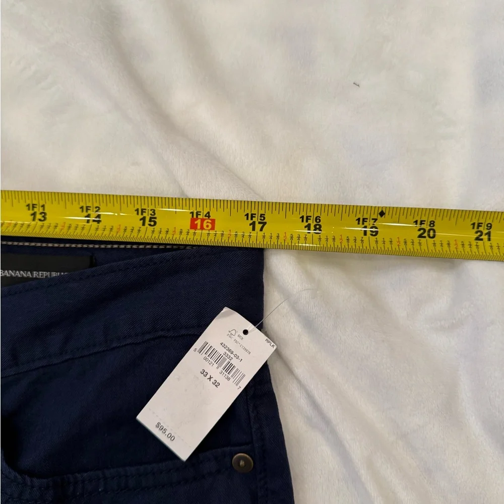 Banana Republic, Men’s Slim Linen-blend Five PocketPant, Navy Blue, 33x32